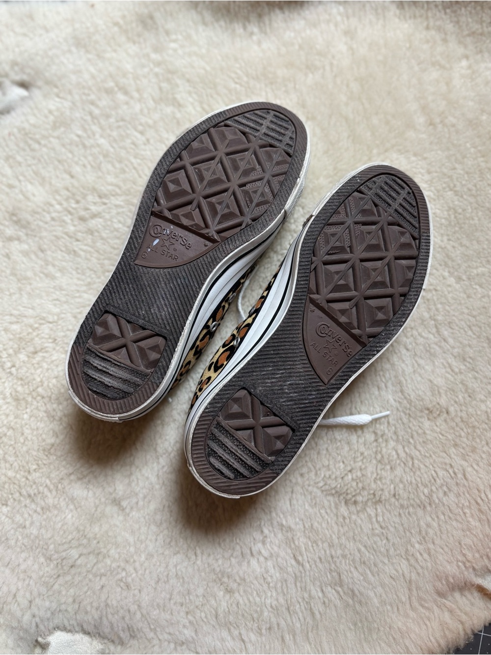 Converse Low-Top Leopard Print Sneakers with Silver Pyramid Studs - Picture 9 of 12